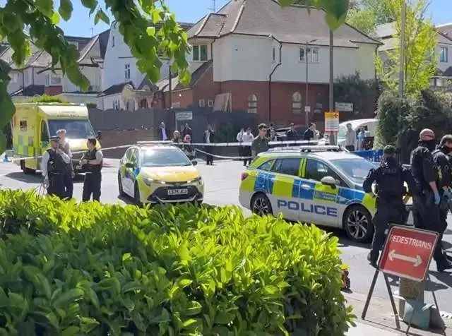 Police cordon at Golders Green stabbing scene London April 29 2026